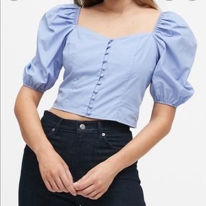NWT Banana Republic Denim Blue Puff Sleeve Shirt
